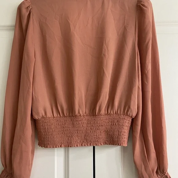 Joie Mauve Lace V-Neck Blouse - Picture 4 of 6